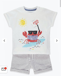 Kids Boys Crab T Shirt and Short Set (9mths-6yrs)