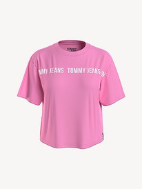 TH PRINTED TAPE LOGO T-SHIRT Neon Pink