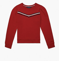 TH CHEVRON STRIPE SWEATER Chili Pepper
