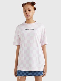 TH CHECKERBOARD PRINT T-SHIRT Pink Checkerboard