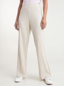 TH RIBBED WIDE-LEG PANT Beige