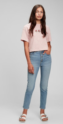 GAP Teen Sky High Rise Skinny Ankle Jeans with Washwell Color: medium wash