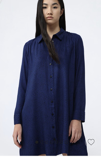 Lefties VESTIDO CAMISERO ESTAMPADO Azuln