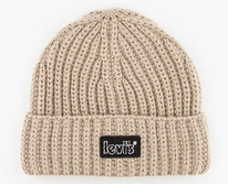 Levi  LEVIS LOGO CHUNKY BEANIE Natural Tan - Brown