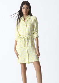 Lefties VESTIDO CAMISERO FLUIDO AMARILLO