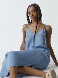 Lefties VESTIDO MIDI DE TIRANTES FLUIDO Indigo