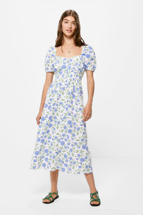 Fiftyoutlet Springfield Vestio Midi Romntico Lino Algodn