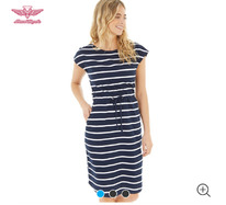 Mandmdirect Board Angels Womens Tie Waist Dress Navy / White