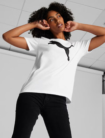 PUMA Essentials Big Cat Logo Womens Tee White