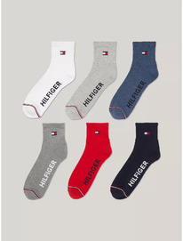 TomH  Quarter Top Sock 6-Pack Lucent White / Multi 