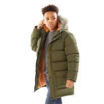 Mandmdirect Kangaroo Poo Boys Faux Fur Trim Hood Puffer Jacket Khaki