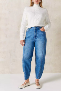 Tuclothing EVERBELLE Mid Wash Barrel Leg Denim Jeans