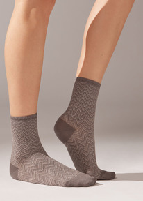 calzedonia Kurze Socken mit Streifen im Chevronmuster