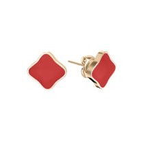 burkerwatches Flora Gold Ruby Earrings
