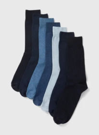Matalan 7 Pack Blue Socks