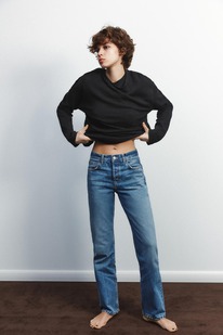 zara TRF MID-WAIST STRAIGHT-LEG JEANS