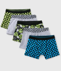 Matalan / 5 Pack Boys Black Graffiti Trunks
