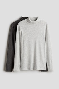 hm 2er-Pack Rollkragenshirts aus Baumwolle