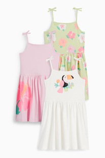 CA Multipack 3er - Blume und Tukan - Kleid