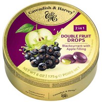 worldofsweets Cavendish & Harvey Double Fruit Drops Blackcurrant with Apple Fill
