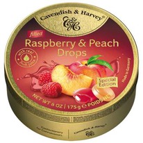 worldofsweets Cavendish & Harvey Filled Raspberry & Peach Drops 175g
