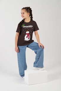 Фуфайка (футболка) для девочки Карнавал-1 ФД-019 ШОКОЛАДНЫЙ Фуфайка (футболка) для девочки Карнавал-1 ФД-019 ШОКОЛАДНЫЙ