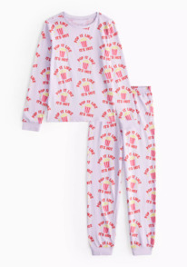 Tuclothing Lilac Popcorn Printed Pyjamas