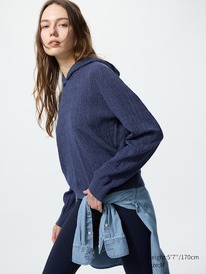 uniqlo Strickhoodie (maschinenwaschbar, Zopfstrick)