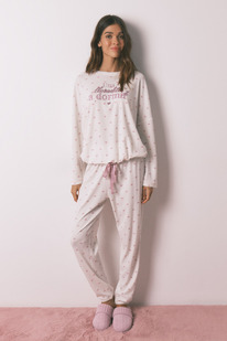 womensecret langer Pyjama aus Waffelstrick