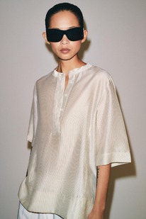 zara FLIESSENDE BLUSE MIT KURZEN ÄRMELN ZW COLLECTION